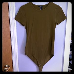 Olive green tee bodysuit. Never worn